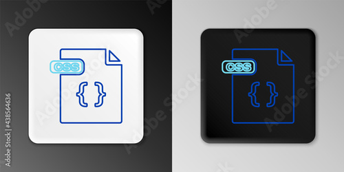 Line CSS file document. Download css button icon isolated on grey background. CSS file symbol. Colorful outline concept. Vector