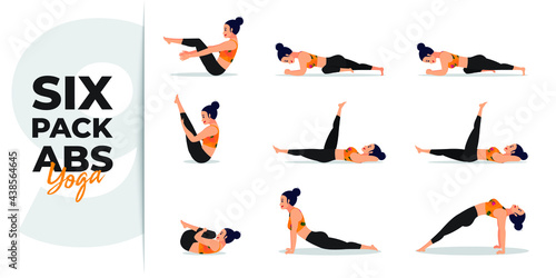 young girls practicing six-pack abs yoga poses