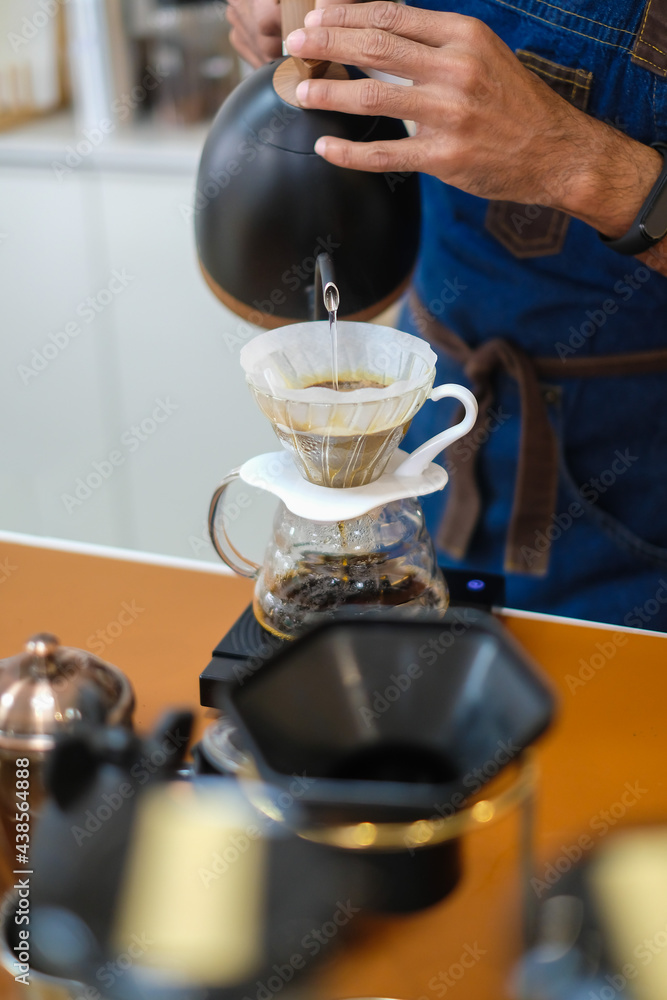 Drip brewing, filtered coffee, or pourover is a method which involves