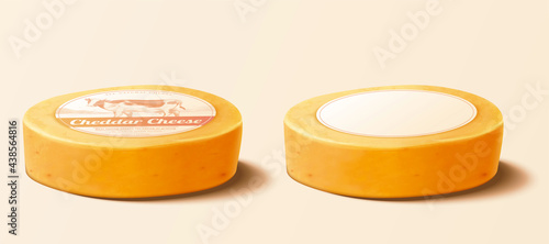 3d cheddar cheese wheels