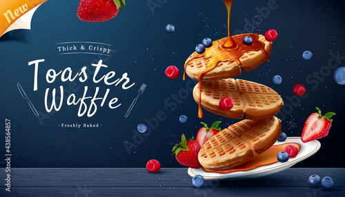 3d toaster waffle banner ad