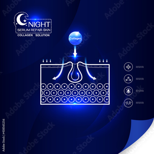 Repair Skin Layer Collagen or Serum Vector Background Concept for Skincare Cosmetic Products.