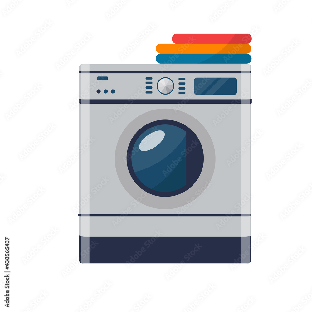 washing machine on an isolated background in cartoon flat style .vector illustration washing machine on an isolated background in cartoon flat style .vector illustration