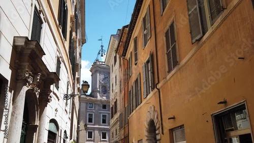 Europe, Italy   - Walking in the amazing street in downtown of Rome watching the sky in  Piazza Dell'orologio and Via dei banchi nuovi photo