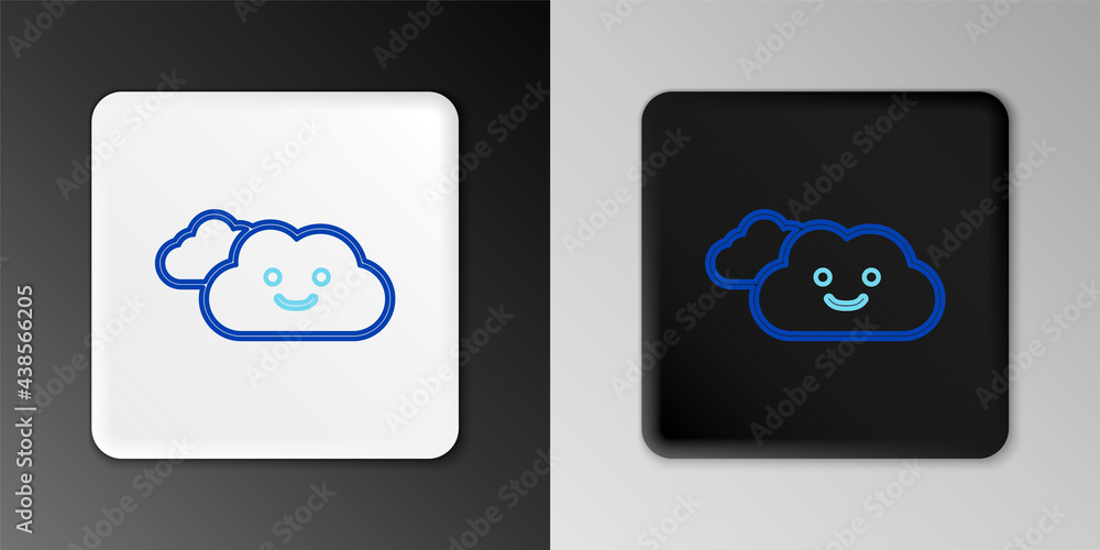 Line Cloud icon isolated on grey background. Colorful outline concept. Vector Line Cloud icon isolated on grey background. Colorful outline concept. Vector