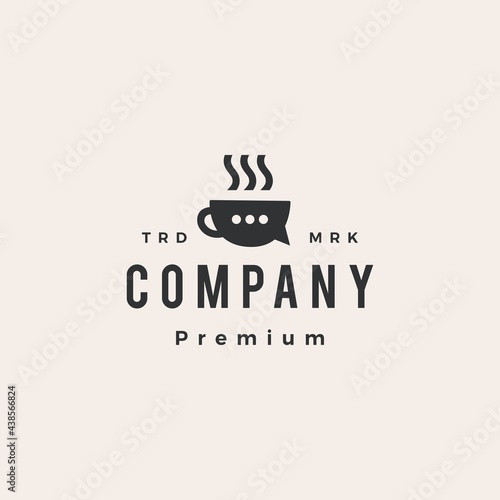 coffee talk chat social hipster vintage logo vector icon illustration