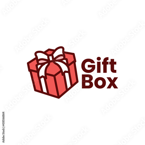 gift box logo vector icon illustration
