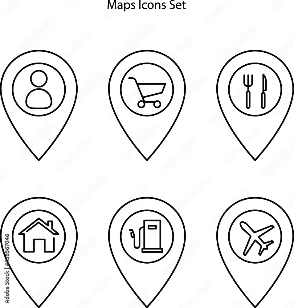 Map pointer icons set isolated on white background. Map pointer icon trendy and modern Map pointer symbol for logo, web, app, UI. Map pointer icon simple sign. Map pointer icons set isolated on white background. Map pointer icon trendy and modern Map pointer symbol for logo, web, app, UI. Map pointer icon simple sign.