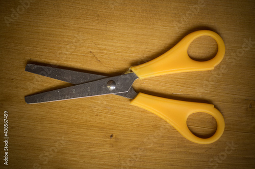 Yellow scissors with ruler