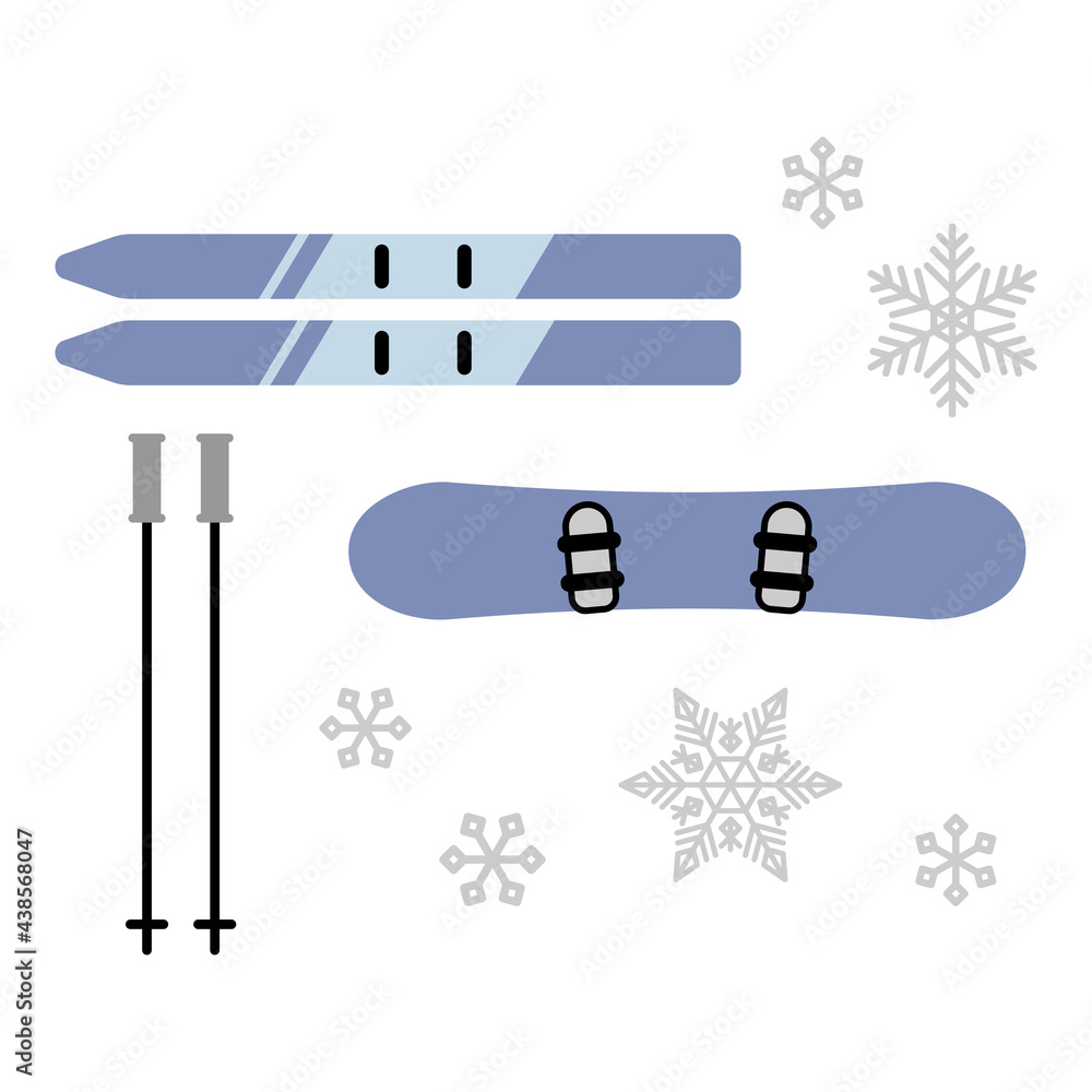 スキー スノーボード板 イラストセット Stock Illustration Adobe Stock