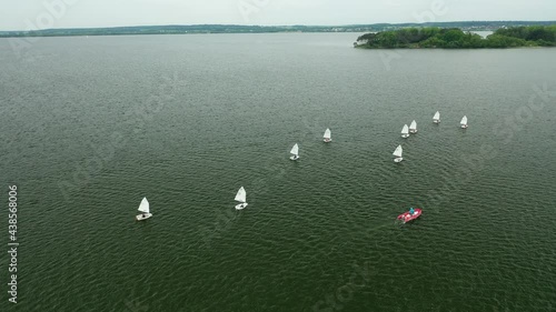 Yachts and sailboats on the Minsk Sea or the Zaslavsky reservoir near Minsk. Belarus photo