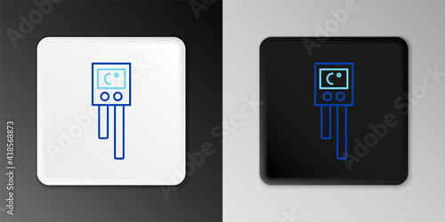 Line Temperature and humidity sensor icon isolated on grey background. Colorful outline concept. Vector