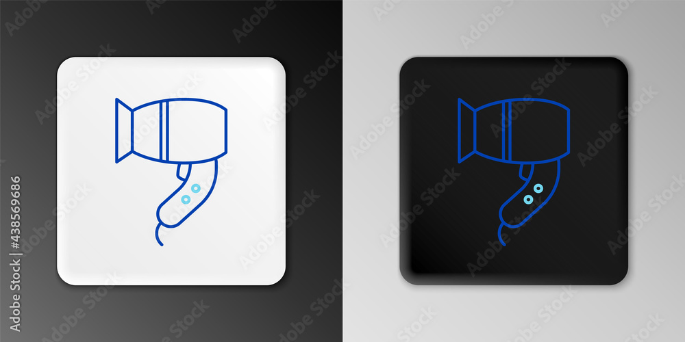 Line Hair dryer icon isolated on grey background. Hairdryer sign. Hair drying symbol. Blowing hot air. Colorful outline concept. Vector Line Hair dryer icon isolated on grey background. Hairdryer sign. Hair drying symbol. Blowing hot air. Colorful outline concept. Vector