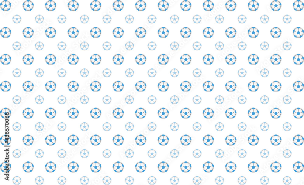 背景素材　サッカーボールのシンプルなパターン柄　青