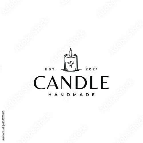 Candle Simple Drawing Logo Illustration Template Vector Icon 
