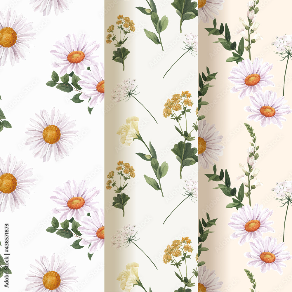 Pattern seamless with spring flower concept,watercolor style Pattern seamless with spring flower concept,watercolor style