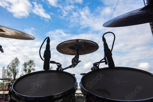  USA - May, 2021: Remo drumset, drumheads photo