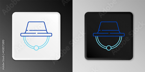 Line Camping hat icon isolated on grey background. Beach hat panama. Explorer travelers hat for hunting, hiking, tourism. Colorful outline concept. Vector