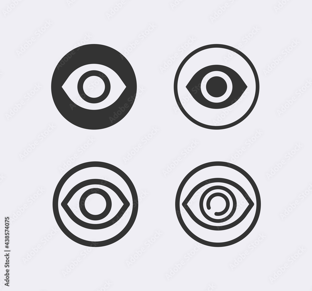 Eye line icon set. Vision, looking Eye line icon set. Vision, looking