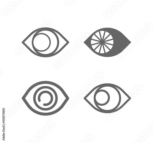 Eye line icon set. Vision, looking