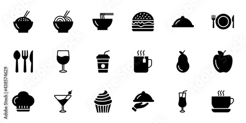 Food and drink icon set, restaurant icon