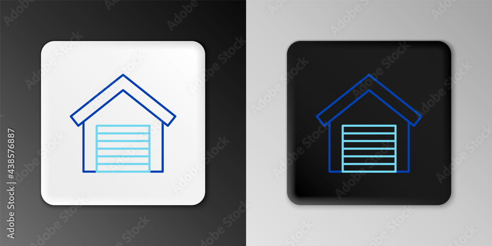 Line Garage icon isolated on grey background. Colorful outline concept. Vector Line Garage icon isolated on grey background. Colorful outline concept. Vector