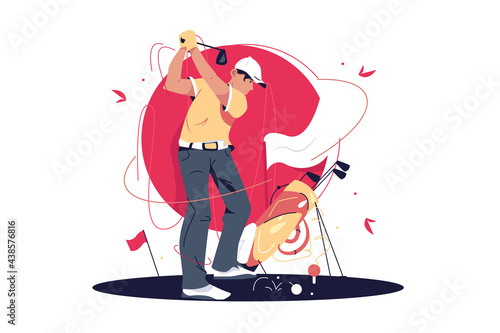 Man golf player hit with stick