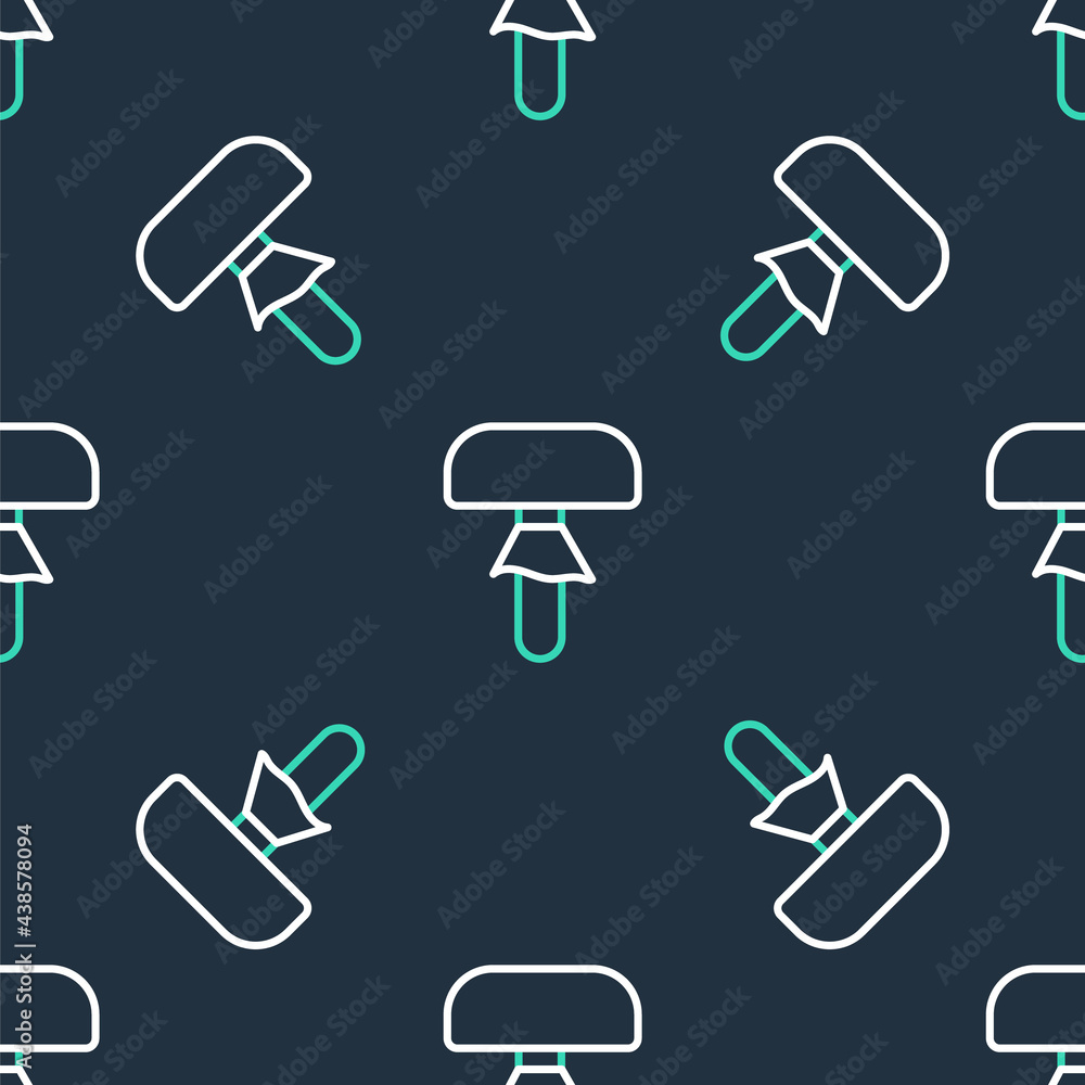 Line Mushroom icon isolated seamless pattern on black background. Vector Line Mushroom icon isolated seamless pattern on black background. Vector