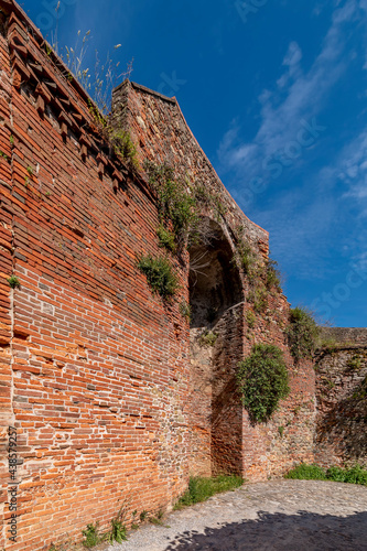 Part of the ancient defensive walls of the historic center of Montecarlo, Lucca, Italy