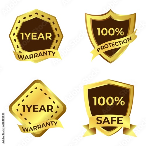 Luxurious badge collection with golden color ribbon, Dark and golden color shade and ribbon, Multipurpose special badge collection.