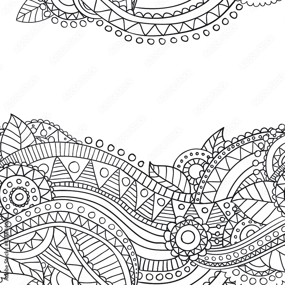 Fototapeta premium Hand drawn seamless doodle ornament pattern