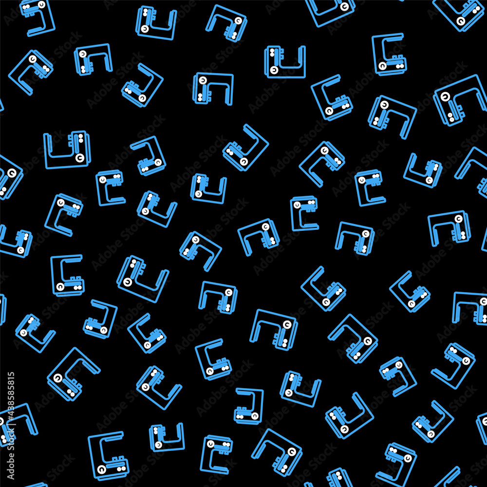 Line Coffee machine icon isolated seamless pattern on black background. Vector Line Coffee machine icon isolated seamless pattern on black background. Vector