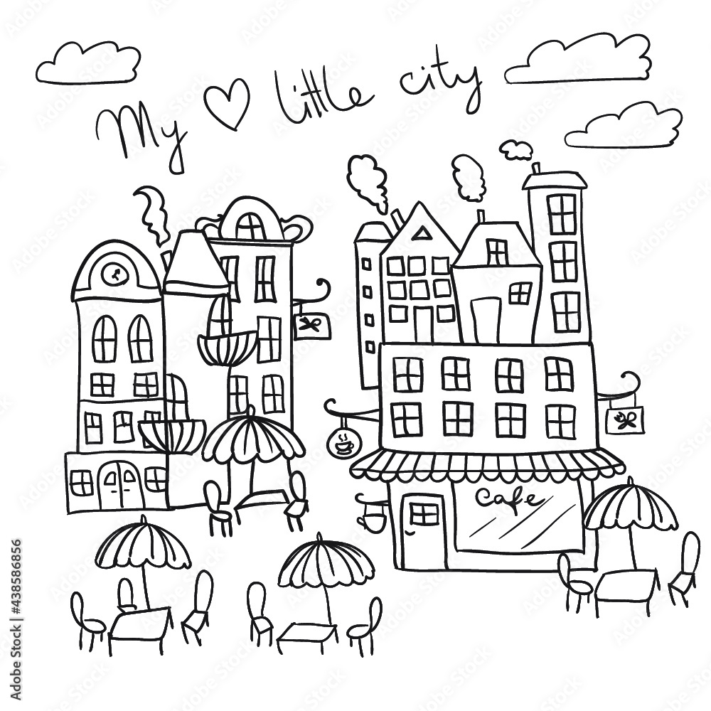 Fototapeta premium city sketch doodle illustration