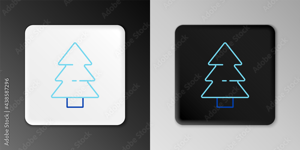 Line Christmas tree icon isolated on grey background. Merry Christmas and Happy New Year. Colorful outline concept. Vector Line Christmas tree icon isolated on grey background. Merry Christmas and Happy New Year. Colorful outline concept. Vector