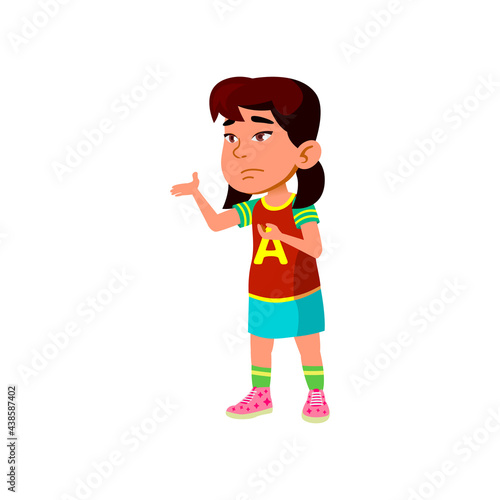 sad girl supporter feel indignant of soccer team play cartoon vector. sad girl supporter feel indignant of soccer team play character. isolated flat cartoon illustration