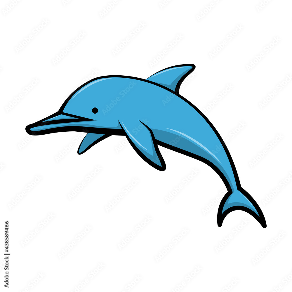 Line art vector illustration of a dolphin Line art vector illustration of a dolphin