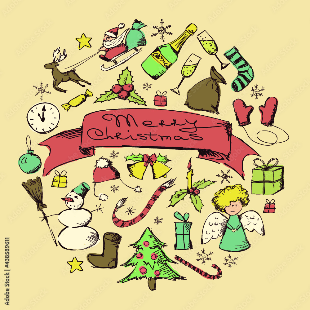 Christmas doodle set Christmas doodle set