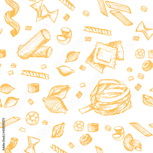 Hand drawn paste doodle seamless pattern