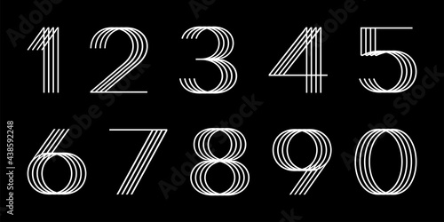 Geometric Thin Lines White Numbers