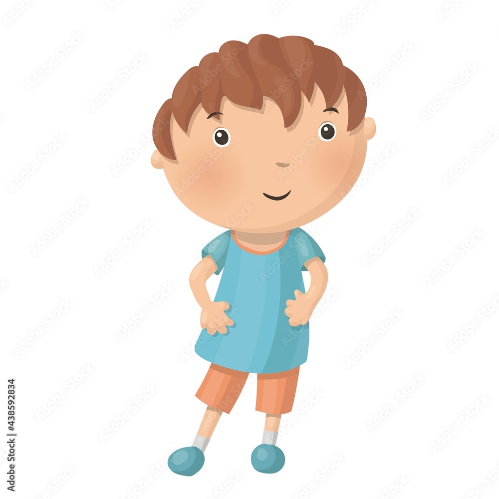 Cute little cartoon boy isolated on white background. Vector illustration. Cute little cartoon boy isolated on white background. Vector illustration.