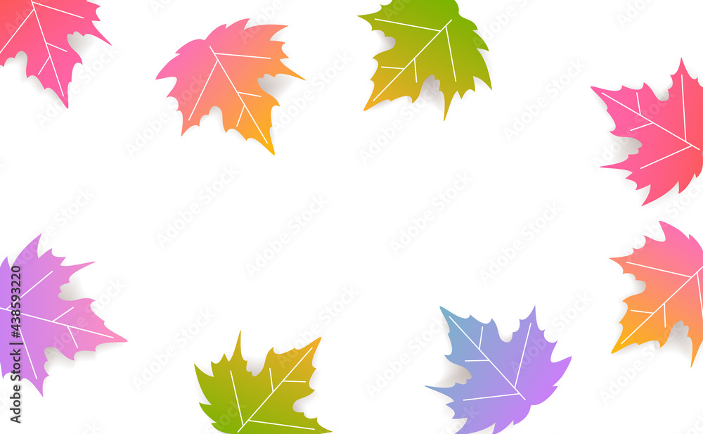 autumn fall thanksgiving seasonal banner with gradient colored maple leaves background autumn fall thanksgiving seasonal banner with gradient colored maple leaves background