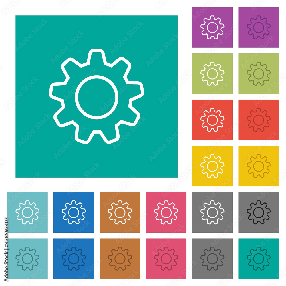 Settings square flat multi colored icons Settings square flat multi colored icons