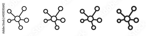 Social network icons set. Network connection. Cooperation and communication concept. Vector illustration