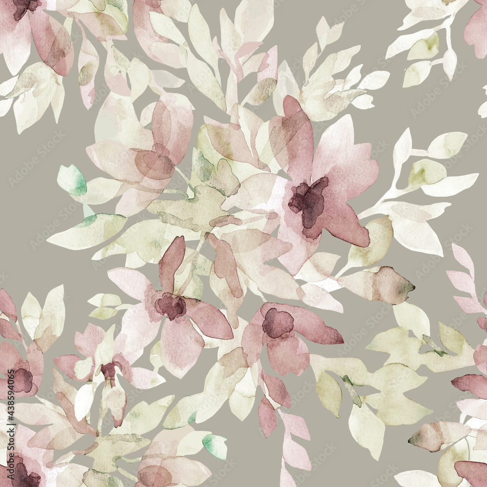Hand-drawn floral seamless pattern with transparent light delicate flowers for textile, wall paper; packaging, greeting cards, invitations, wedding decoration Hand-drawn floral seamless pattern with transparent light delicate flowers for textile, wall paper; packaging, greeting cards, invitations, wedding decoration