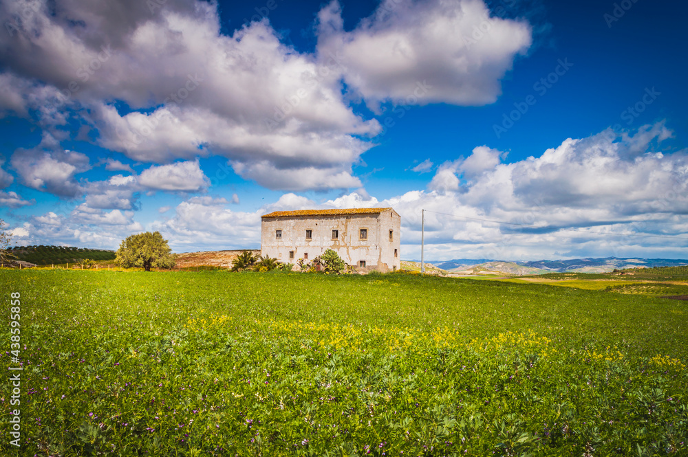 Fototapeta premium Beautiful Sicilian Landscape, Caltanissetta, Sicily, Italy, Europe