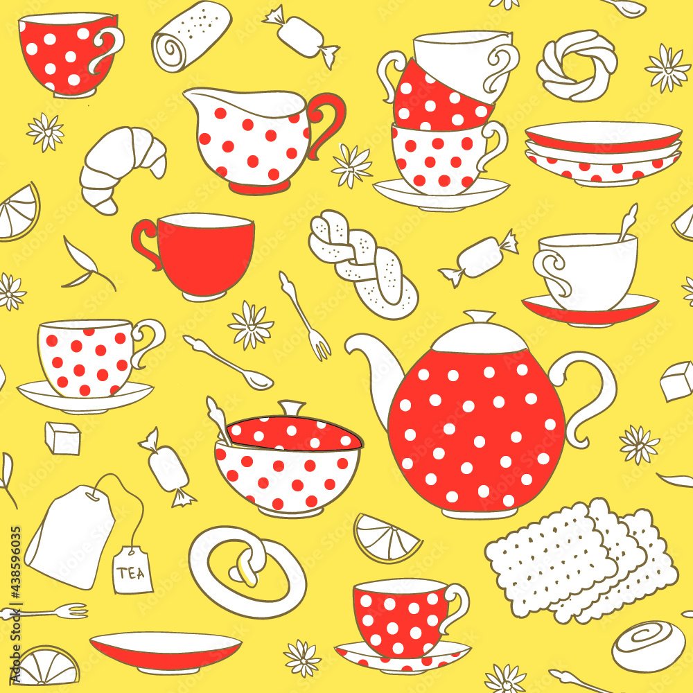 Seamless tea theme texture Seamless tea theme texture