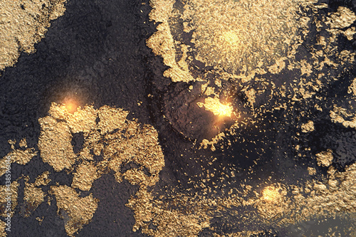 Vinatge abstract gray, blue and gold marble texture with sparkles. Vector background in alcohol ink technique with glitter. Template for banner, poster design. Fluid art painting