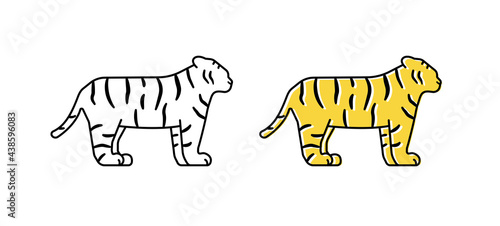 虎のイラストセット　トラ　とら　寅　寅年　年賀状素材　2022年　タイガー　シンプル　アイコン