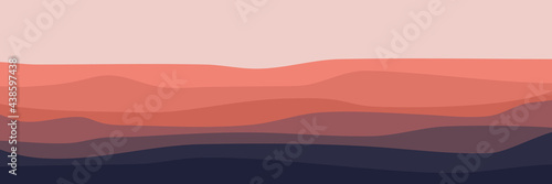 desert landscape mountain scenery vector illustration for pattern background, wallpaper, background template, and backdrop design	
