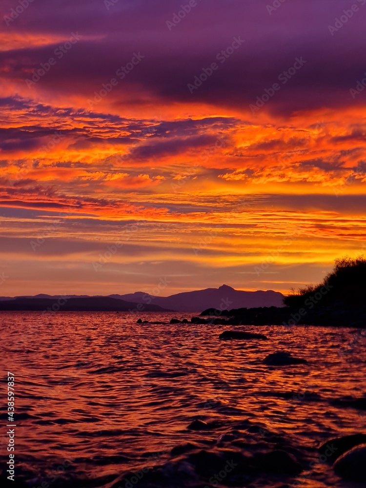 firesky at sunrise in May in Patagonia Argentina